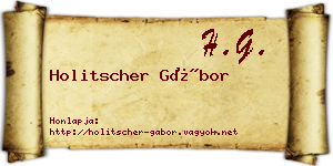 Holitscher Gábor névjegykártya